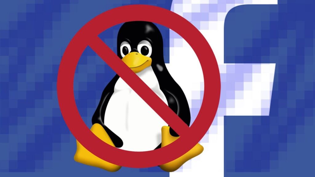 лого Linux на фоні лого Facebook