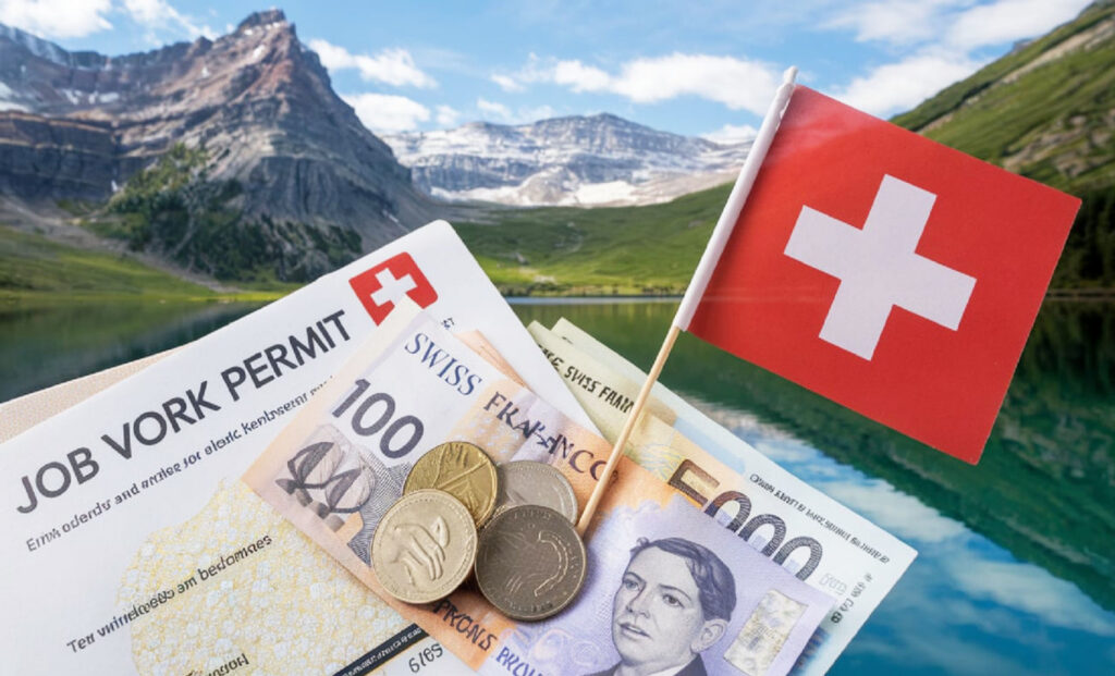 швейцарські франки та прапор Швейцарії