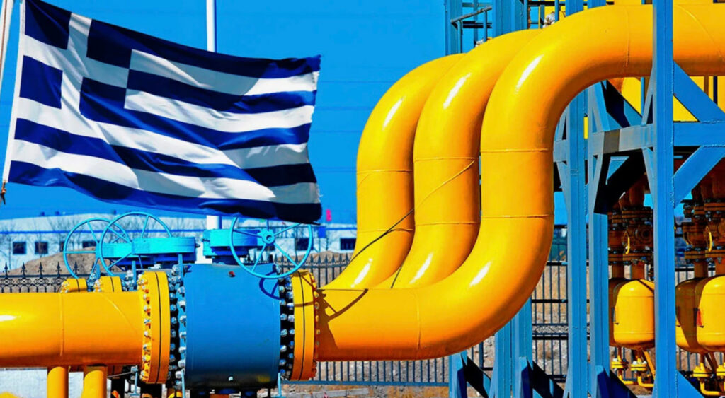 труба та прапор Греції