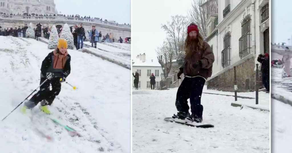 люди катаются на сноубордах