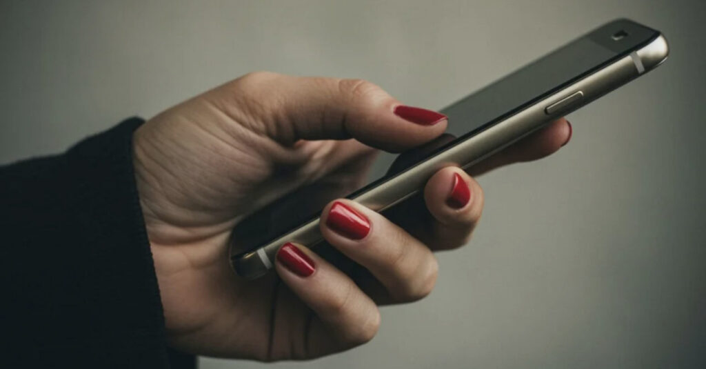 жінка зі смартфоном