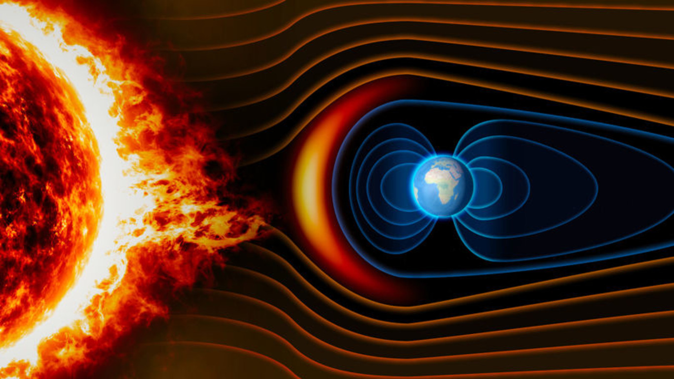 Сонце та Земля(вид з космосу)